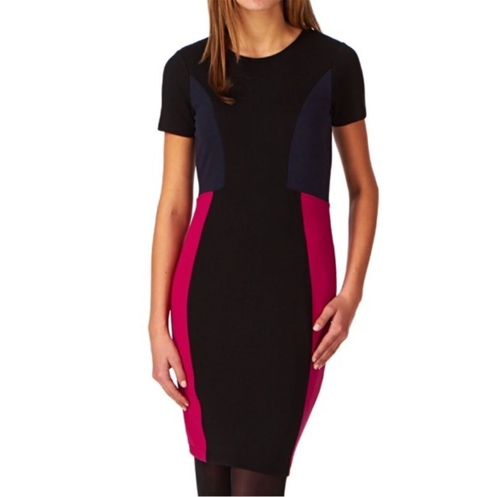 French‎ Connection manhattan Fitted Color Block Dress Size 8